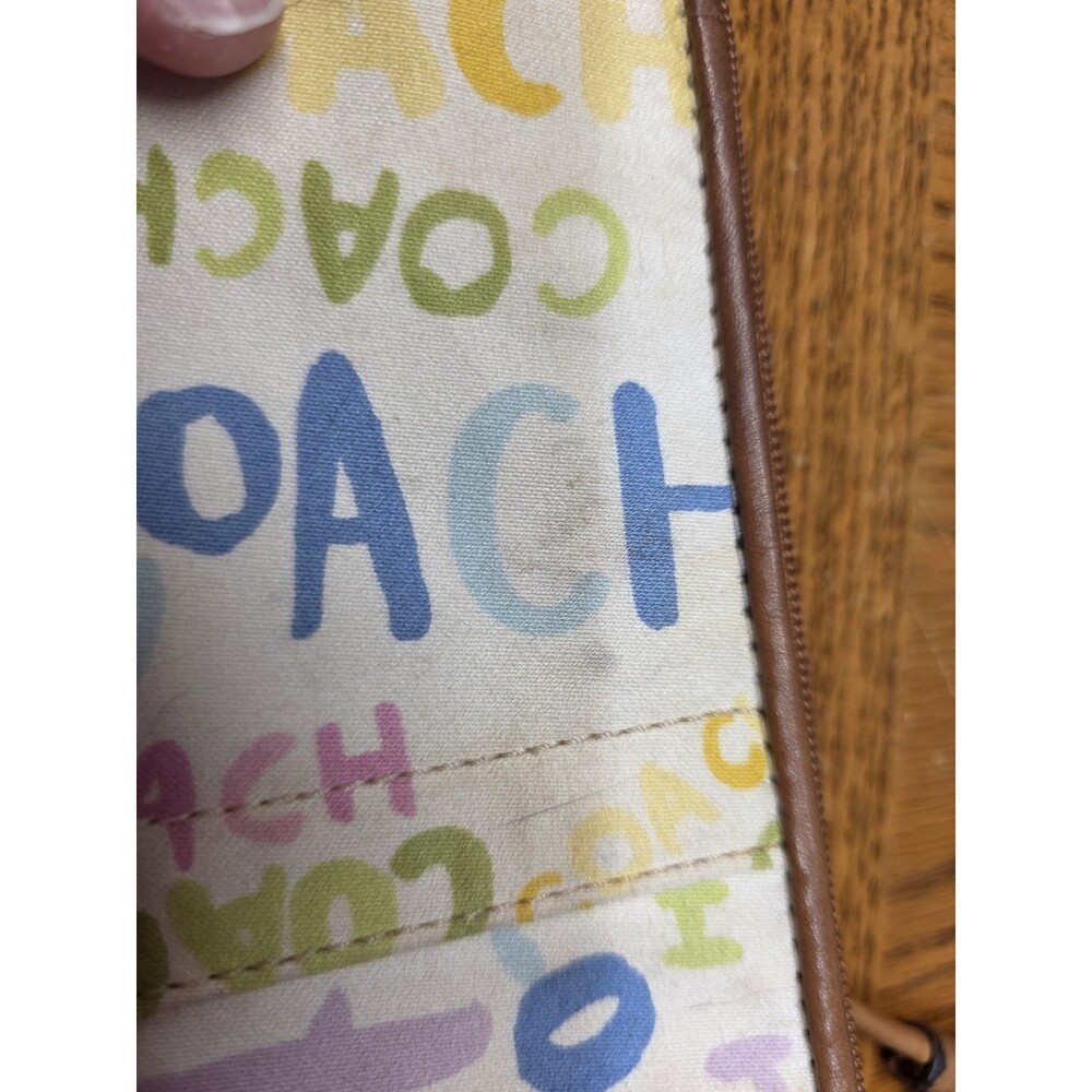Coach Graffiti Wristlet Strap With Colored Tag & Leather Trim Strap Multicolor - Picture 6 of 13
